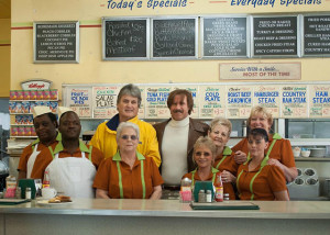 Will Ferrell at the Silver Skillet Restaurant in Atlanta while filming Anchorman 2.